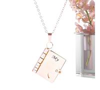 Collana Libro Figlia Dalla Mamma,Ciondolo Oro Regolabile Apribile Con 6 Pagine,Collana Per Padre E Figlia | Per Anniversari Festa Casa Stanza Quotidiano Vacanza Figlio Famiglia Bambini Compleanno