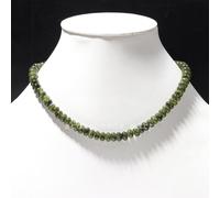 Collana liscia da sogno in argento sterling 925, quarzo vessonite verde 8-9 m...