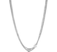 Collana Liu Jo Donna Icone LJ1680 Doppio Filo Acciaio Logo + Stella + Zirconi