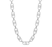 Collana Liu Jo Strass Logo Chain Girocollo Donna Acciaio Argento