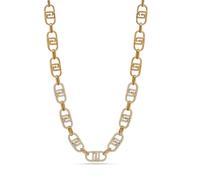 Collana Liu Jo Strass Logo Chain Girocollo Donna Acciaio Oro