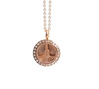 Collana Locket Diffusore Di Olio Aromaterapia Rose Gold Con Pad Dei Sette Chakra