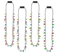 Collana luminosa natalizia, 16 collane luminose natalizie da donna e da uomo, collane luminose per Natale, albero di Natale, albero di Natale, bastoncino di zucchero, 3 modalità brutto per Natale