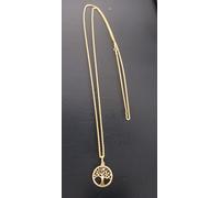 COLLANA LUNGA 90CM ORO GIALLO 18K 750 DONNA ALBERO VITA COLLIER OR GOLD NECKLACE