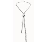 Collana lunga a sfere placcata argento Sterling con tre sfere centrali