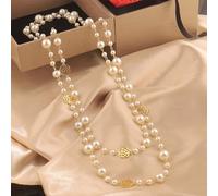 Collana lunga alla moda con perle dal design distintivo per gli amanti della moda moderna (perle grigie)