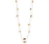 Collana lunga argento/oro da donna lunga con doppia catena per maglione, regalo di compleanno per lei, gioiello per costume in argento e oro, Zinco, Nessuna pietra preziosa