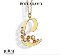 Collana lunga Boccadamo con lettera C placcata oro giallo e cristalli XGR624DC