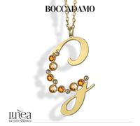 Collana lunga Boccadamo con lettera G placcata oro giallo e cristalli XGR624DG