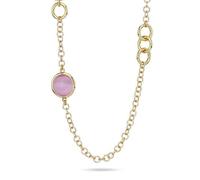 Collana lunga Boccadamo dorata cristalli rosa e moduli circolari XGR739DR