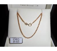 Collana lunga cm 80 funetta intrecciata UNISEX in oro Giallo 750 18 kt New