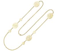 Collana Lunga Collana IN Acciaio Inox Color Oro Ciondolo Con Struttura 90cm