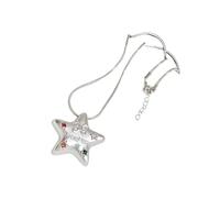 Collana lunga con ciondolo a forma di stella a cinque punti, con zircone dopamina, per eleganza quotidiana, delicata collana a stella da indossare tutti i giorni, Misura unica, come descritto, come