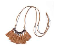 Collana Lunga con Ciondolo con Nappine da Donna, Marrone Creativa e utile Fashion Processing