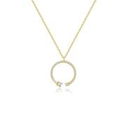 Collana lunga con ciondolo rotondo 925 per donne, gioiello di lusso bello e versatile che può essere indossato con qualsiasi stile, adjustable, Cristallo