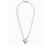 Collana lunga con sfere placcate argento e dettaglio di cuore