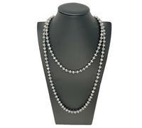 Collana Lunga Cristalli Piccoli Sfaccettati Donna Elegante Brillante Argento