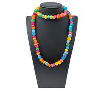 Collana Lunga di Pietra Dura Donna Moda Elegante Brillante Multicolore