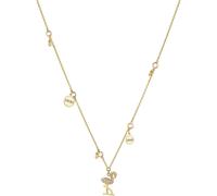 Collana Lunga Donna Liu Jo Acciaio Oro LJ1484 Charm Fenicottero Zirconi Rosa