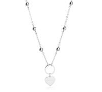 Collana Lunga Donna Sagapo Perle Grigie Acciaio Cuore Regalo Lei SHAC9