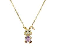 Collana lunga girocollo con ciondolo a forma di animale carino per la festa della mamma medaglioni da donna che tengono le ceneri, Zinco, Nessuna pietra preziosa
