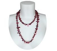 Collana Lunga in Madreperla perle, Naturale,cristalli da donna rosso antico M/17