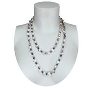 Moderna Collana Lunga Madreperla da Donna,Perle,Pietre Dure,Cristalli - Argento