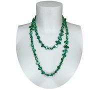 Collana Lunga in Madreperla vera,perle,pietre Dure,cristalli da donna verde M/44