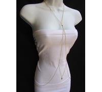 Collana Lunga In Metallo Doppia Croce Moda Classica In Oro Per Donna