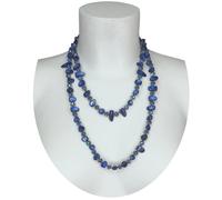 Collana Lunga Madreperla,perle,pietre Dure,cristalli da donna Blu M/24