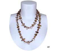 Collana Lunga Madreperla pietre Dure perle cristalli da Donna 40 colori