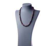 Collana lunga Pelle di Leopardo e Ag 925, sfere 10mm