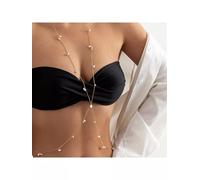 Collana lunga per seno gioiello bikini catena perle oro Breast Chain 40894