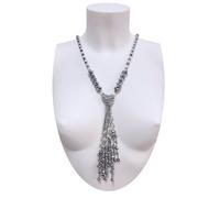 Collana Lunga Perle Cristalli 8mm Brillante Classica Elegante da Donna