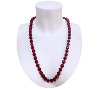 Collana Lunga Pietre Dure Sfaccettate Perline 12mm Donna Elegante Naturale 70cm