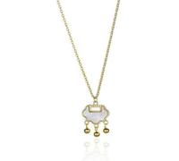 Collana Lunga Vita Castello Bianco Madre Di Perla Collana Di Modo Cinese Donna 925 Argento Regalo Di Compleanno Gioielli in Argento, ZYNSAE, Colore oro giallo, Argento 925