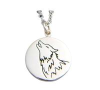 Collana lupo in argento sterling 925. Ciondolo animale spirituale. Ciondolo animale potente. Gioielli talismano totem portafortuna. Regalo di meditazione per l'anima e la natura | con catena da 18