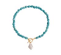 Collana madre e figlia turchese perline collana lunga annodata pietra multi filo collana gioielli fatti a mano catene da uomo con ciondoli