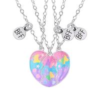 Collana magnetica a forma di cuore- Collane Best Friends Forever per 3 | Set di ciondoli assortiti in lega con puzzle, collana per tre amici, per segnare un amico, Se référer au descriptif,