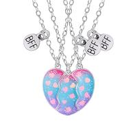 Collana magnetica a forma di cuore- Collane Best Friends Forever per 3 | Set di ciondoli assortiti in lega con puzzle, collana per tre amici, per segnare un amico, Se référer au descriptif,