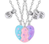 Collana magnetica a forma di cuore- Collane Best Friends Forever per 3 | Set di ciondoli assortiti in lega con puzzle, collana per tre amici, per segnare un amico, Se référer au descriptif,