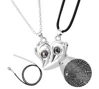 Collana Magnetica a Forma di Cuore per Coppia - 100 Lingue Ti Amo, Gioielli Abbinati per Lui e Lei, Regalo per Famiglie e Migliori Amici