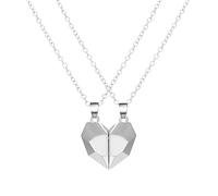 Collana magnetica in argento sterling 925 per donne e uomini, 2 pezzi/set Collane per coppie Attrazione tra amanti Collana con ciondolo a cuore, Bestie