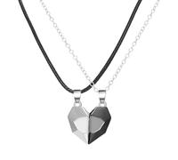Collana magnetica in argento sterling 925 per donne e uomini, 2 pezzi/set Collane per coppie Attrazione tra amanti Collana con ciondolo a cuore, Bestie
