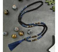 Collana Mala da 108 perle di berillo colorato da 8 mm, gioiello decorativo da preghiera, regalo per donna APietra