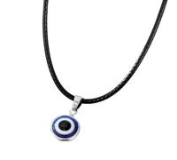Collana malocchio per donne e ragazze, ciondolo in argento sterling 925 blu mare profondo con girocollo in vetro turco, oro,
