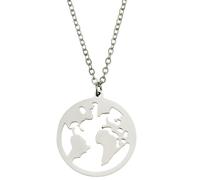 Collana Mappa del Mondo - Argento