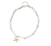 Collana marina alla moda, regolabile, resistente alle allergie, con pietra frantumata, accessorio da spiaggia ideale per le donne, per tutti i giorni, collana con ciondolo costiero, Misura unica, come