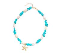 Collana marina alla moda, regolabile, resistente alle allergie, con pietra frantumata, accessorio da spiaggia ideale per le donne, per tutti i giorni, collana con ciondolo costiero, Misura unica, come