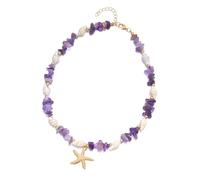 Collana marina alla moda, regolabile, resistente alle allergie, con pietra frantumata, accessorio da spiaggia ideale per le donne, per tutti i giorni, collana con ciondolo costiero, Misura unica, come